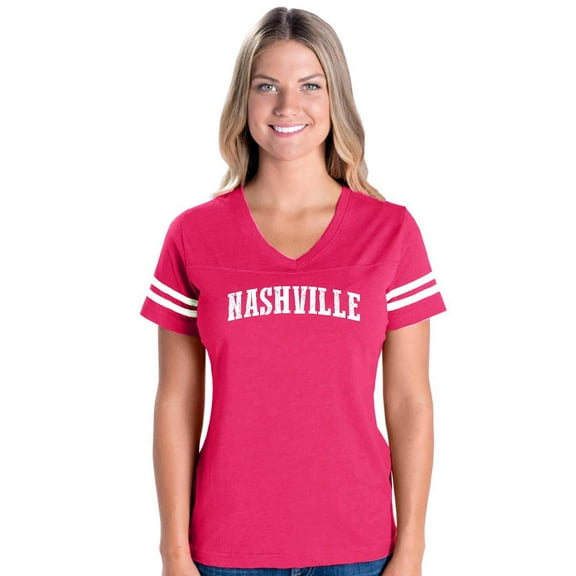 MmF - Womens Football Fine Jersey T-shirts, up to Size 3XL - Nashville Tennessee Flag