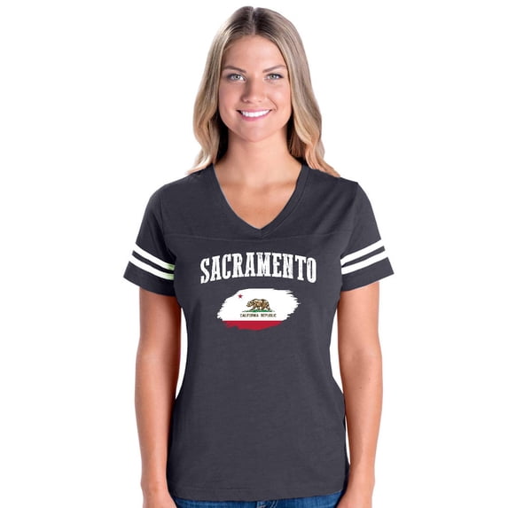 MmF - Womens Football Fine Jersey T-shirts, up to Size 3XL - Sacramento