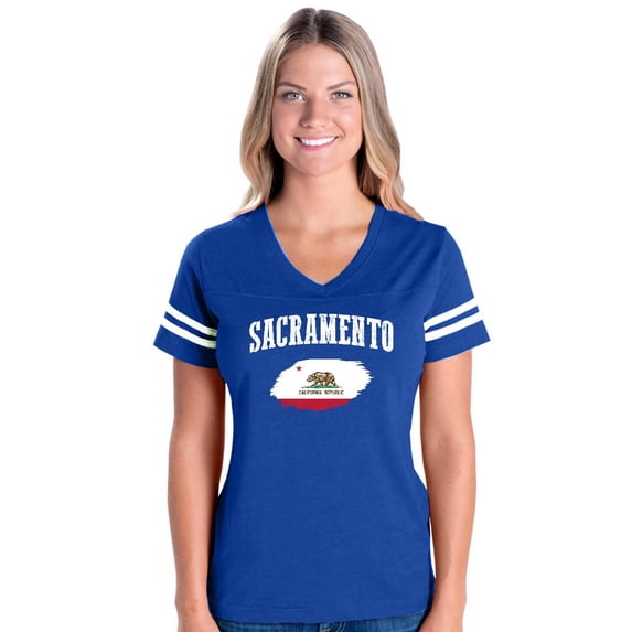 MmF - Womens Football Fine Jersey T-shirts, up to Size 3XL - Sacramento