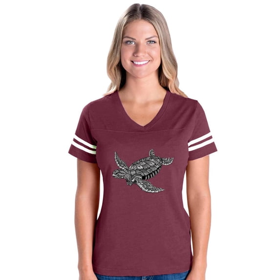 MmF - Womens Football Fine Jersey T-shirts, up to Size 3XL - Sea Turtle Hawaii