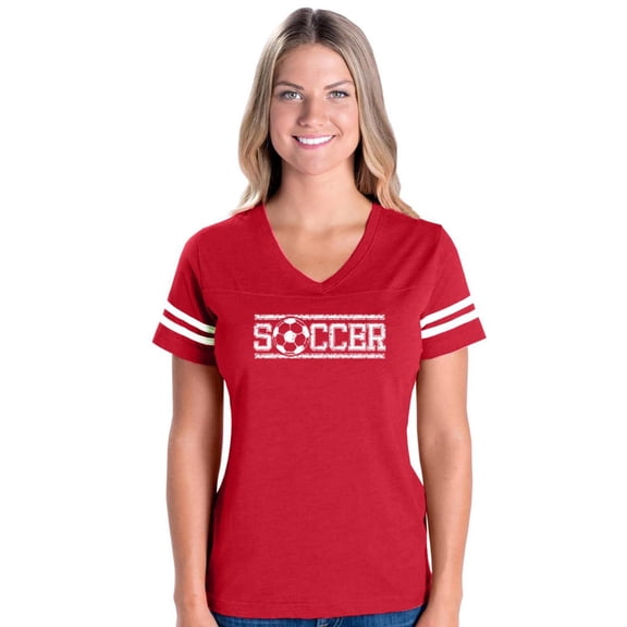 MmF - Womens Football Fine Jersey T-shirts, up to Size 3XL - Soccer Balls