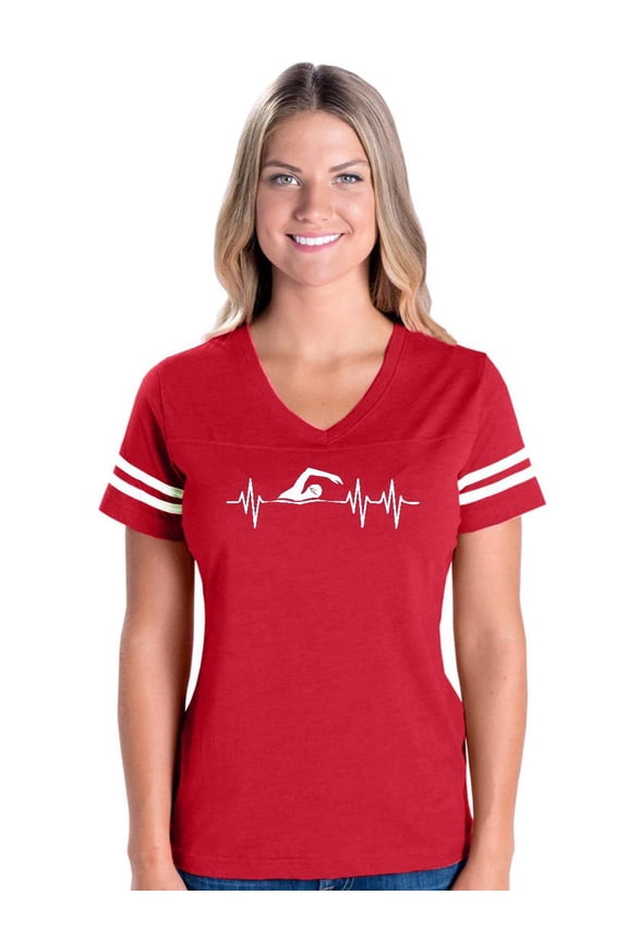 MmF - Womens Football Fine Jersey T-shirts, up to Size 3XL - Swimming Swimmer