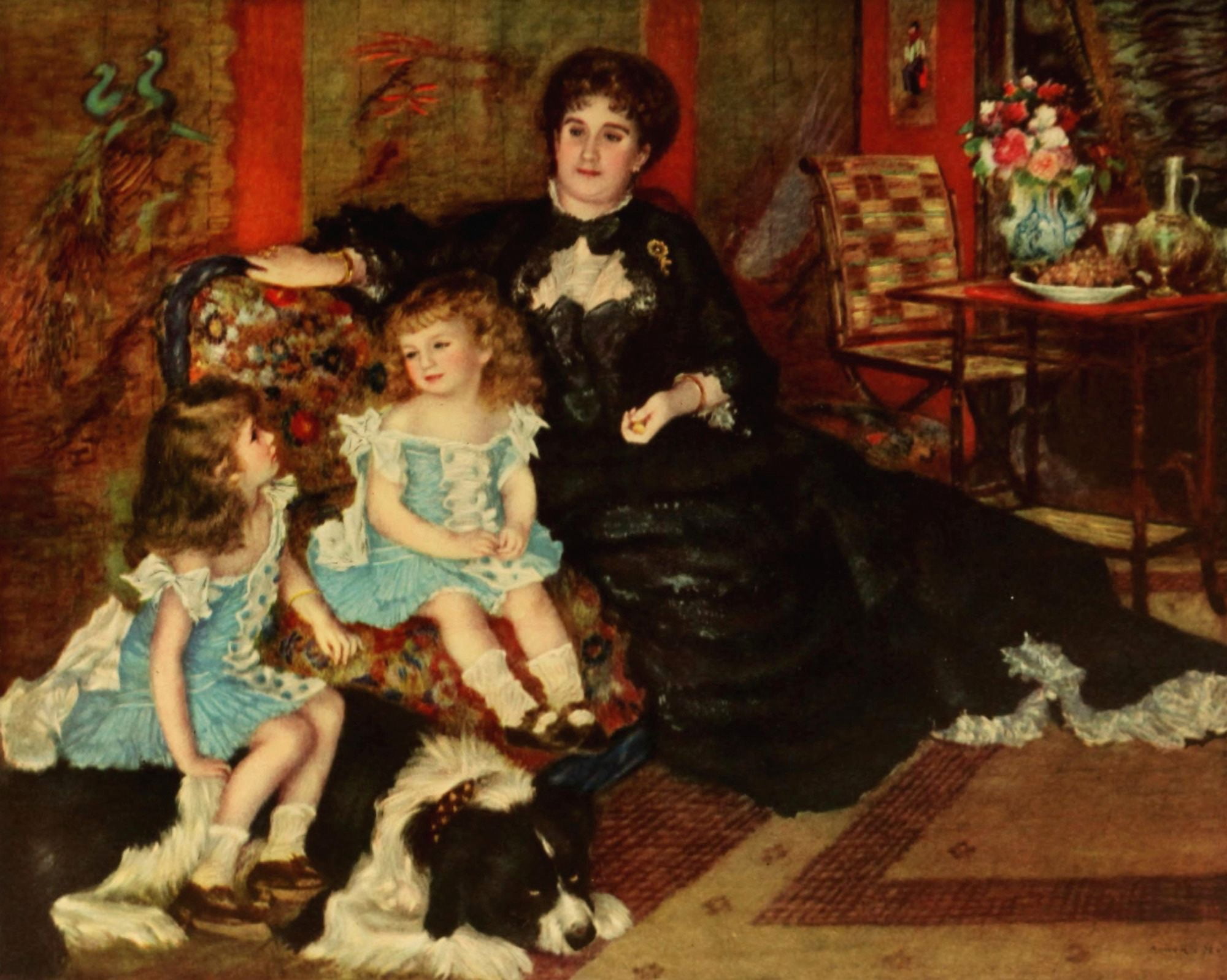 Mme Charpentier & her Children 1871 Canvas Art - Pierre-Auguste Renoir (18 x 24)