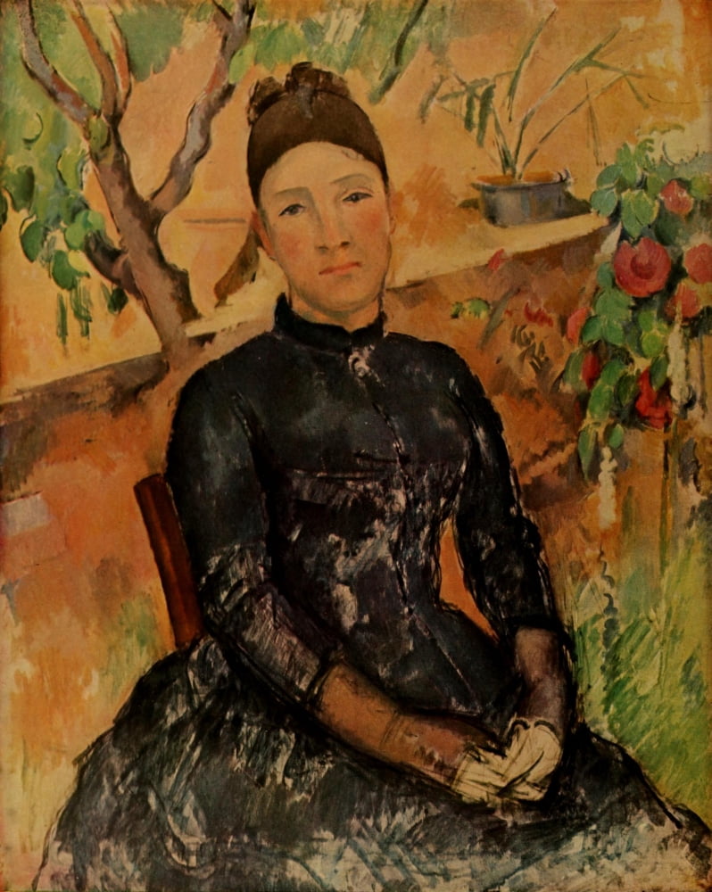 Mme Czanne in the Greenhouse 1890 Canvas Art - Paul Czanne (24 x 36)
