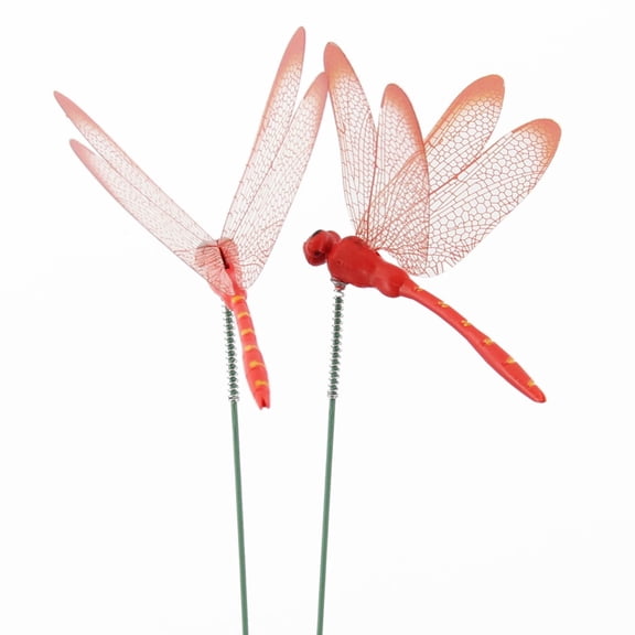 Mmeneyy 10 Pcs Dragonfly Garden Stakes, 9.8'' Artificial Dragonflies Garden Stakes with Spring, Indoor Outdoor Yard Lawn Planter Decor