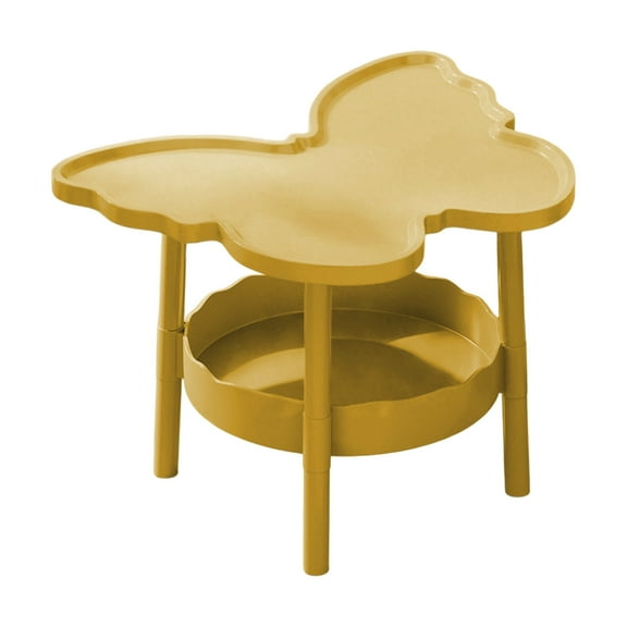 Mmeneyy 2 Tier Modern Multifunctional Butterflies Shaped Side Table Coffee Table With Layered Storage Shelf Bedside Table Study Desk For Living Room Bedroom Office