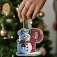 thumbnail image 1 of Mmeneyy 26 Snowman Alphabet Ornaments for Christmas Tree Red Initial Letter Hanging Pendant with Green Hat Mini Monogram Hanging Decorations for Christmas Tree Party Gifts DIY Decor, 1 of 3