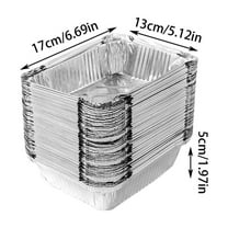 Mmeneyy 50pcs Moulds Disposable Aluminum Baking Pan Kitchen Tools Consummate For Baking Cakes Brownies Bread Meatloaf Lasagna Or Lunch Box