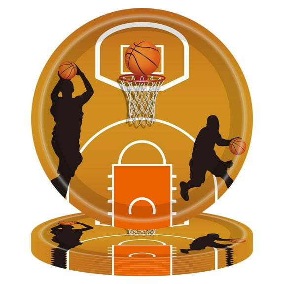 Mmeneyy Basketball-themed Disposable Paper Tray Tablecloth Paper Towels Birthday Party Set Decorator