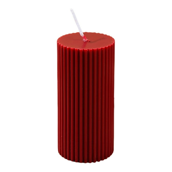 Mmeneyy Burgundy Pillar Candles, Rustic Romantic Dark Red Ribbed Scented Candles for Fall Decoration, Thanksgiving Gifts Home Decor