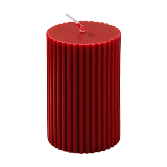 Mmeneyy Burgundy Pillar Candles, Rustic Romantic Dark Red Ribbed Scented Candles for Fall Decoration, Thanksgiving Gifts Home Decor