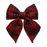 Mmeneyy Christmas Decor, Large Christmas Bows, Red Black Buffalo Plaid Hanging Christmas Tree Bow Big Indoor Outdoor Xmas Home Party Decor Xmas Wreath Bows for Stairs 1Pc