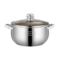 thumbnail image 1 of Mmeneyy Classic Stainless Steel Stock Pot with Glass Lid – Induction 5 Quart, Dishwasher Safe, Measuring Scale, For Soup, Pasta, Stew, Silver, 1 of 7