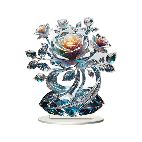 Mmeneyy Colorful And Rose Series Acrylic Study Decoration Bedroom Living Room Desktop Decoration