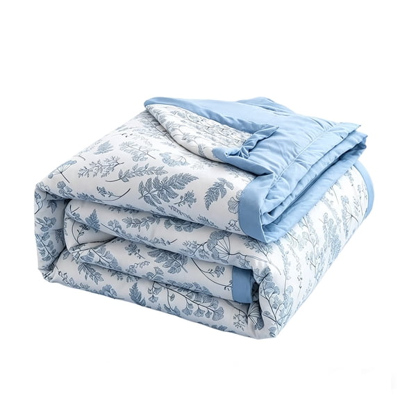 Mmeneyy Cooling Comforters for Hot Sleepers, Floral Patterned Cloud Like Machine Washable Soft Summer Quilt for Home Dorm