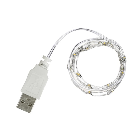 Mmeneyy Copper Wire String Lights, USB Powered, for Wedding Party Home Christmas Decoration, 6.5ft, 20 LED Lights
