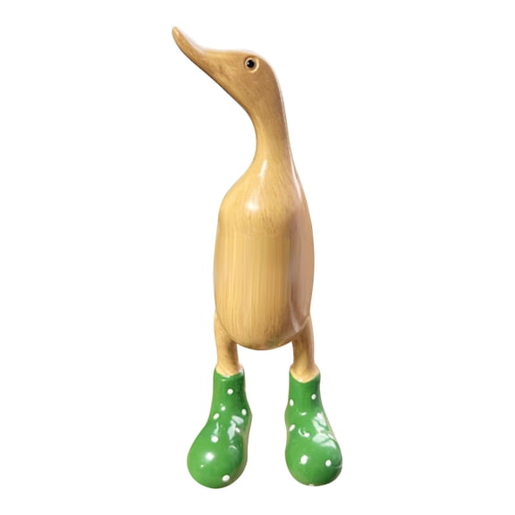Mmeneyy Cute Resin Duck Figurine with Spotty Wellies, Funny Standing Duck Statues Ornament for Garden Lawn Table Decor