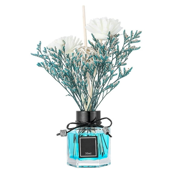 Mmeneyy Flower Diffuser For Home Decor - 50ml Glass Oil Diffuser Long Lasting Bathroom Fresheners Diffuser For Bathroom Decor Perfume