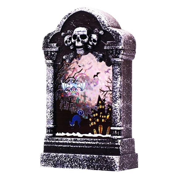 Mmeneyy Halloween Decoration Tombstone Lamp Trick Small Gift Ghost House Decoration LED Night Light
