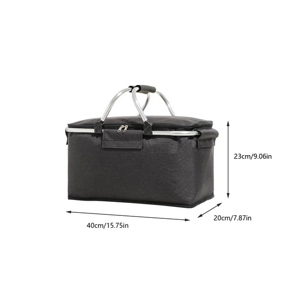 Mmeneyy Heavy Duty Insulated Cooler Bag, Large Capacity Picnic Basket with Comfy Grip Handles for Camping Beach BBQ