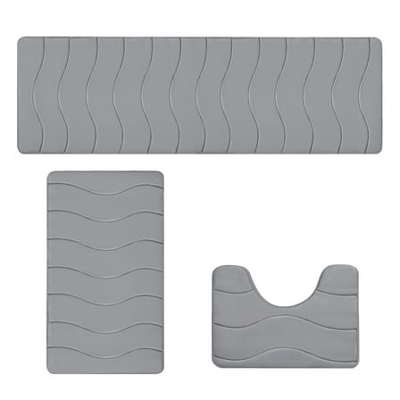 Mmeneyy Kitchen Mats for Floor,Set of 3 Kitchen Rugs,Non Slip Anti Fatigue Mats for Floor,Waterproof Kitchen Sink Mat,Cushioned Standing and Comfort Mats for Office,120cm