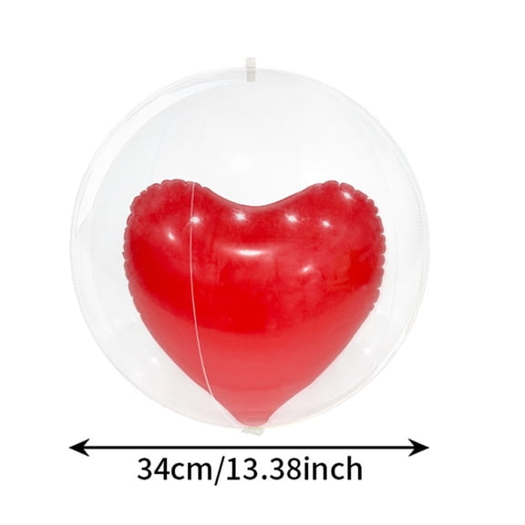 Mmeneyy PVC Inflatable Balloons with Heart Inside, Romantic Heart Shaped Balloons for Valentine's Day Wedding Decorations