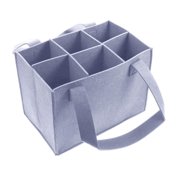 Mmeneyy Reusable Wine Tote Bag with Divider, 6-Bottle Portable Wine Carrier Bag for Beach Travel Camping Picnic