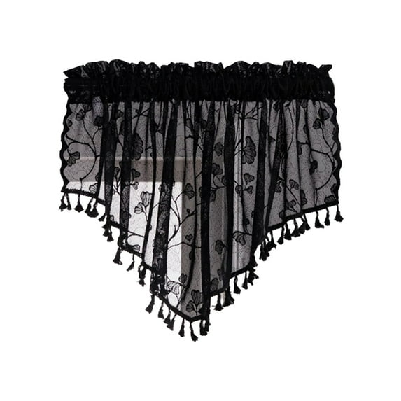 Mmeneyy Sheer Valances For Small Lace Drapes Curtains With Tassels Decorative Window Swags For Kitchen Living Room