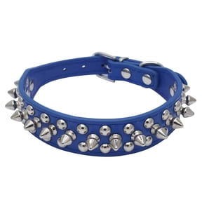 Mmeneyy Spiked Dog Collar, Faux Leather Studded Rivet Dog & Cat Collar for Frenchie Bulldog Chihuahua, Punk Style