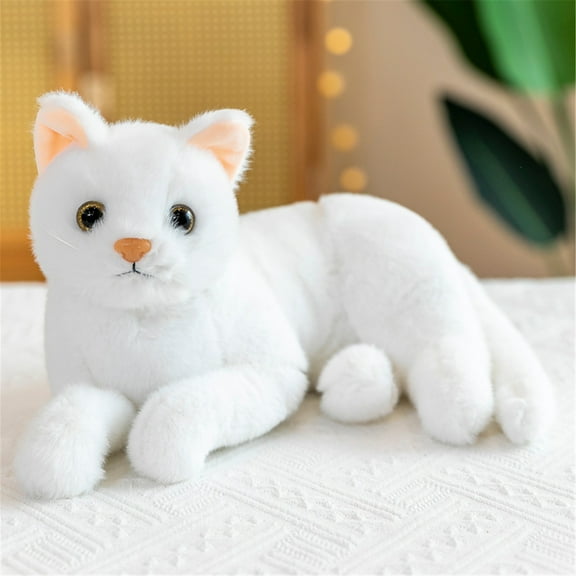 Mmeneyy Stuffed Cats Plush Cat Doll, Realistic Soft Plush Cat Toy for Kids Adults Boys and Girls, Stuffed Animals Cat Doll for Kids Birthday Cat Stuffed Animals