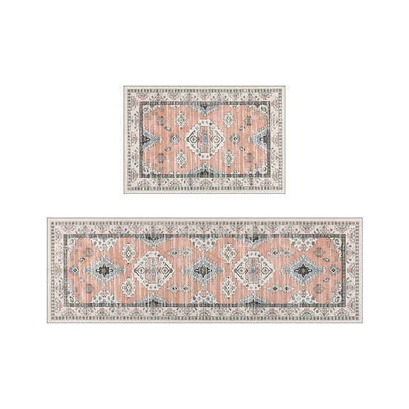 Mmeneyy Two Piece Non Slip Kitchen Floor Mats Treadmill Rug Set Doormat Boho Doormat Rubber Rug Indoor Floor Mats