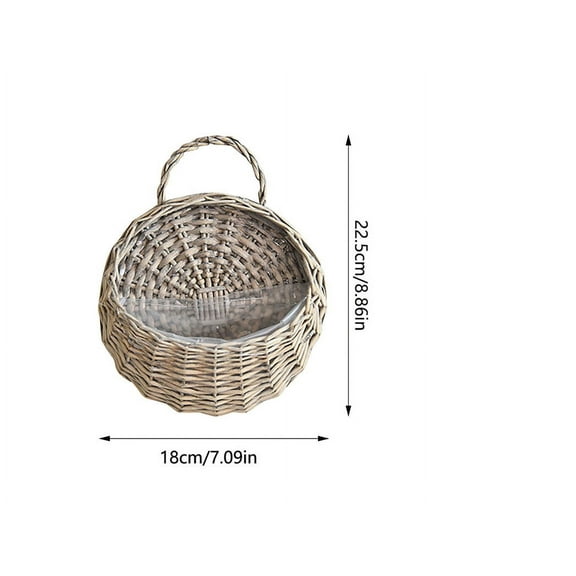 Mmeneyy Woven Hanging Basket Storage Basket Flower Pot Hanging Wall Basket