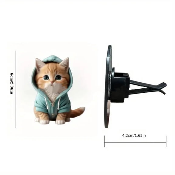 MmeneyyCute Cat Car Air Freshener Vent Clip, 2D Flat Acrylic Auto Air Conditioning Diffuser Outlet Clip, Cartoon Kitty Automotive Interior Decoration Accessories for Women