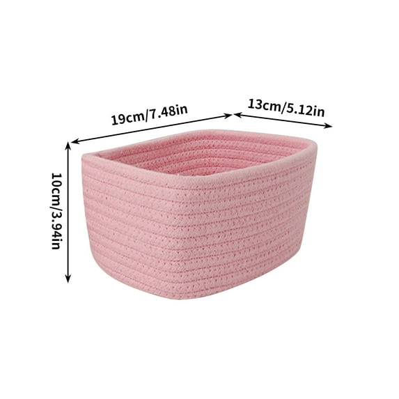 MmeneyySmall Woven Storage Basket,Medium Storage Baskets,Mini Cotton Rope Basket,For Shelves,Nursery,Office,Bathroom,And More–Perfect For Organizing&Décor