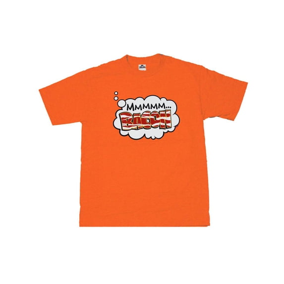 Mmm Bacon Graphic T-Shirt Orange, Medium