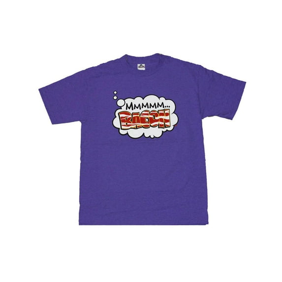 Mmm Bacon Graphic T-Shirt Purple, Medium
