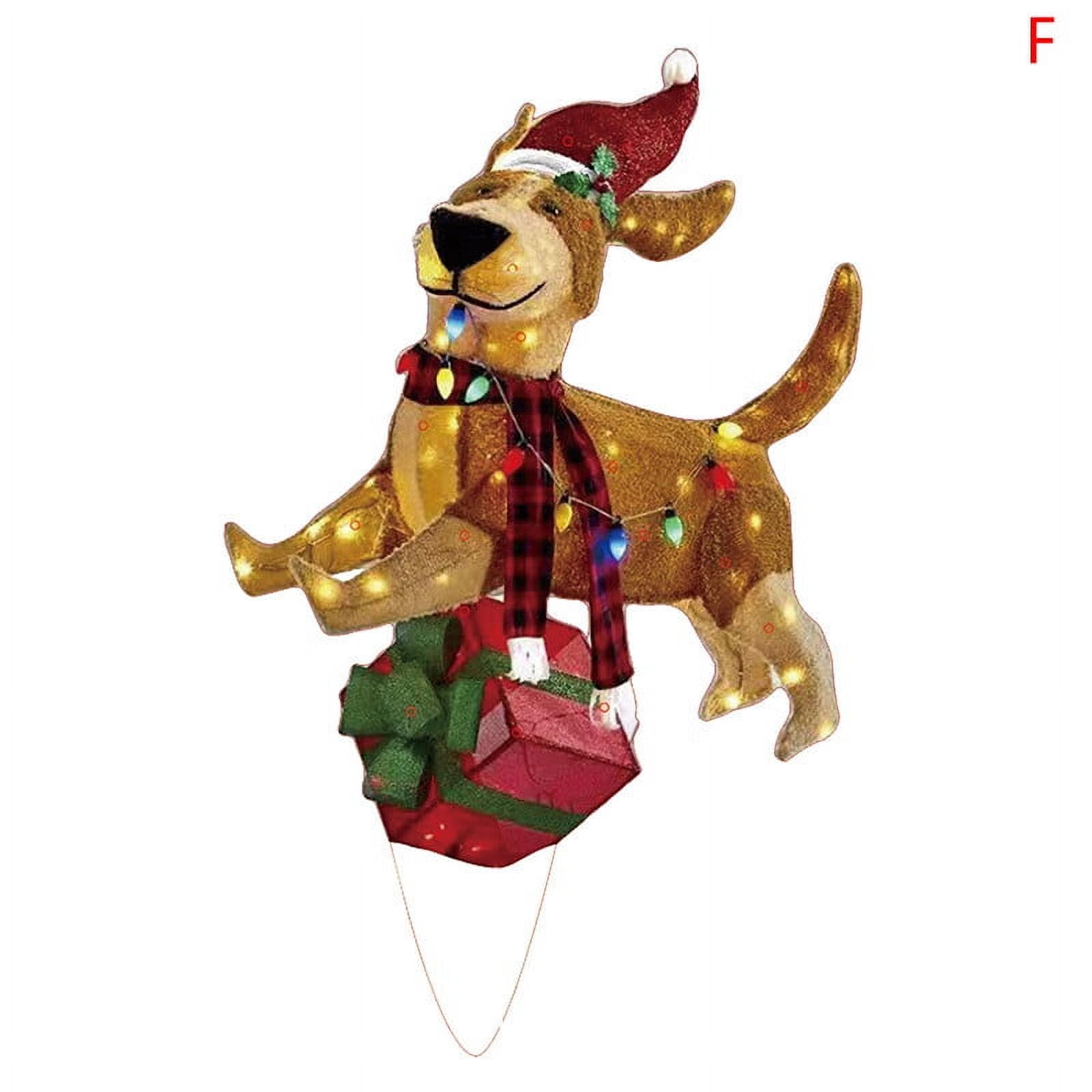 Mmucco Christmas Decorations Outside LightUp Animals,Dog,Deer,Santa