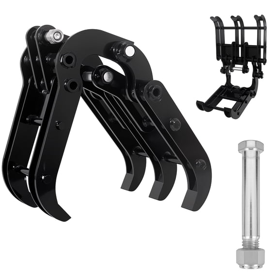 Mn Steel Jaws, High Strength Wood Grabber, Grapple Opening Mechanical, Mini Excavator Grapple Attachment, Metal Grabs, Durable Construction Multi-Scenario Use