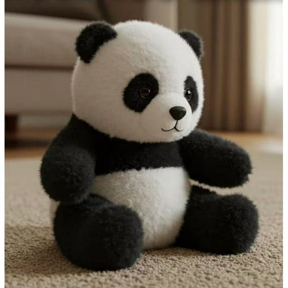 Mnhhatv 25cm Cartoons Pandas Plush Ornament - Cute Emotional Support Stuffed Doll for Desks, Cars, or Home Decoration, Ideal Stress Relief Toy, Great for Birthdays, Graduations or Get Well Gifts
