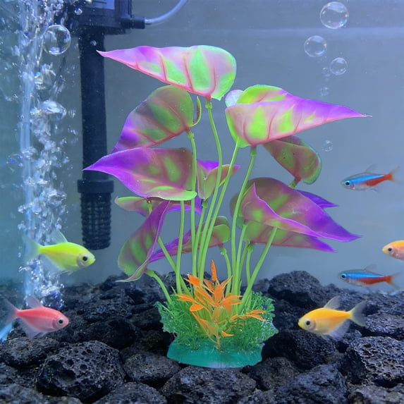 Mnhhatv 2pc Plastic Aquatic Plants Fake Seaweed for Fish Tank Aquarium Decorations Lifelike Artificial Plants Easy Setup No Maintenance Safe for Fish Home Aquarium Landscape Decor