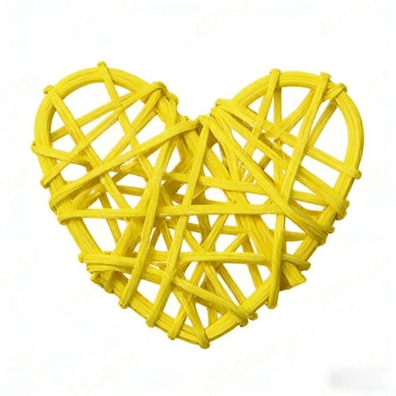 6 Cm Woven Rattan Heart Circle, Handcrafted Natural Mini Décor, Simple Hanging Ornament For Wedding Table Gift Tags, Shelf Or Door Accent, Easy Craft Base For Seasonal Styling