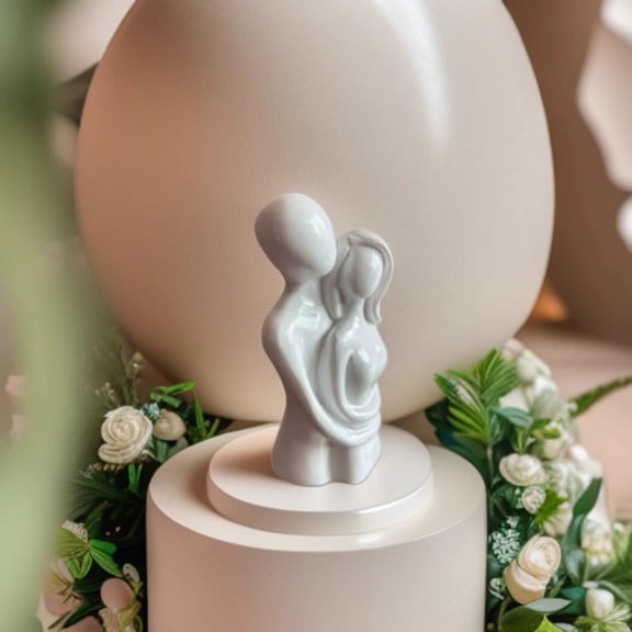 Mnhhatv Couple Sculpture Resin Figurine, Romantic Couple Home Decoration, Ideal for Living Room, Bedroom, Office, Wedding, or Anniversary Gift, Abstract Art for Emotional and Sentimental Spaces