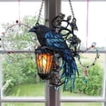 thumbnail image 1 of Mnhhatv Gothic Hanging Sun Catcher, Crow on Lantern 2D Stained Glass, Intricate Handcrafted Ornament, Adds Magical Light Reflections to Windows, Living Rooms, Sunrooms, and Office Spaces, 1 of 6