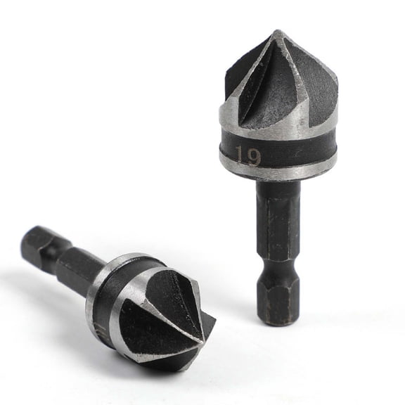 Mnhhatv High Carbon Steel Precision Drill Bit Set For Wood And Metal, Heat Treated 5-Cut Design, 82 Degree Countersink Tip, Quick Hex Change, Versatile 3 Or 5 Piece, Professional Home Workshop Tool