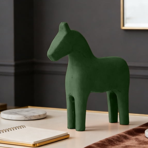 Mnhhatv Large Wooden Horse Sculpture Home Decor for Living Room TV Cabinet Tea Table Display Minimalist Modern Style with Smooth Lines and Calm Colors for Shelf Table Office Accent and Art Collection