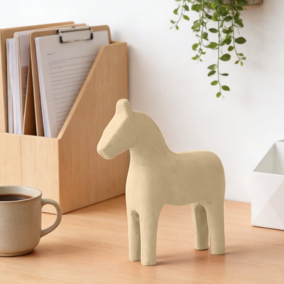 Mnhhatv Large Wooden Horse Sculpture Home Decor for Living Room TV Cabinet Tea Table Display Minimalist Modern Style with Smooth Lines and Calm Colors for Shelf Table Office Accent and Art Collection