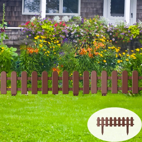 Mini Garden Fence Panel 7.9 x 6.7 x 1.7 In, Interlocking Plastic Yard Edging For Flower Beds, Pathways, Driveways, Small Animal Guard, Easy Install, Portable, Durable Outdoor Border Decor
