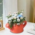 thumbnail image 1 of Mnhhatv Mini Plastic Vase Imitation Rattan Flowerpot Container, Compact Geometric Design for Dry and Fresh Flowers, Home Office Balcony Hotel Decorative Accent Indoor Outdoor Table Display, 1 of 6