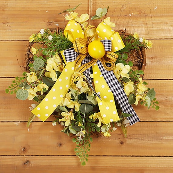 Mnhhatv Summer & Spring Flower Wreath - Colorful Outdoor Party Decoration, Welcome Sign for Front Door, Wedding or Holiday Decor, Lifelike Appearance, Durable, Suitable for Indoor & Outdoor Use