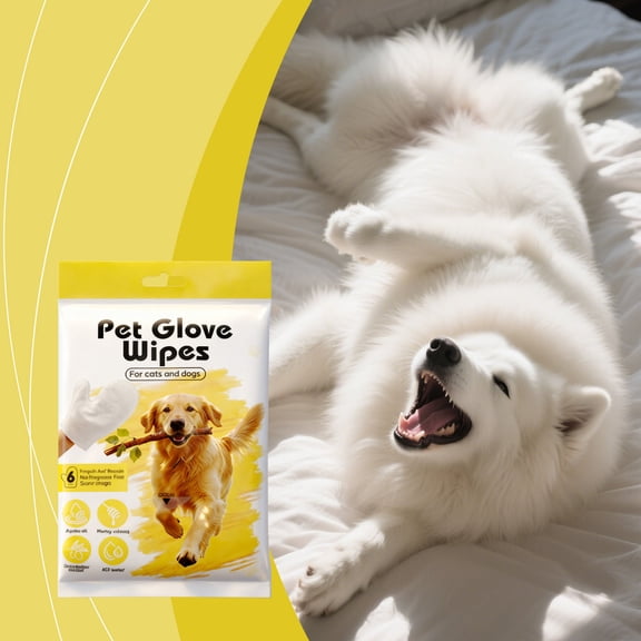 Mnhhatv Waterless Pet Grooming Gloves No Rinse Cleaning Wipes Five Finger Pet Bath Glove Deodorizing Moisturizing Grooming Mitt For Dogs Cats Portable Disposable Pet Cleaning Gloves Travel Friendly
